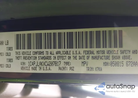 2012 Jeep Liberty Sport z USA, uszkodzony, nr VIN 1C4PJLAKXCW207817